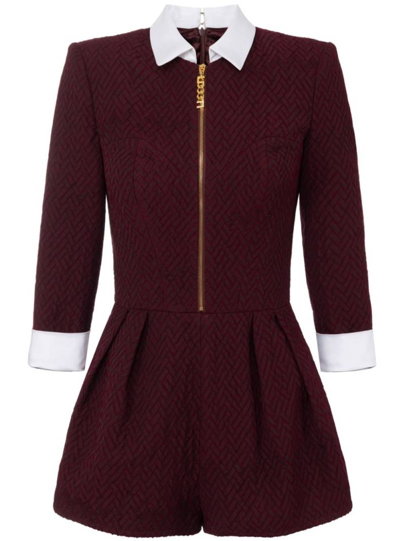 Elisabetta Franchi herringbone playsuit - Red von Elisabetta Franchi