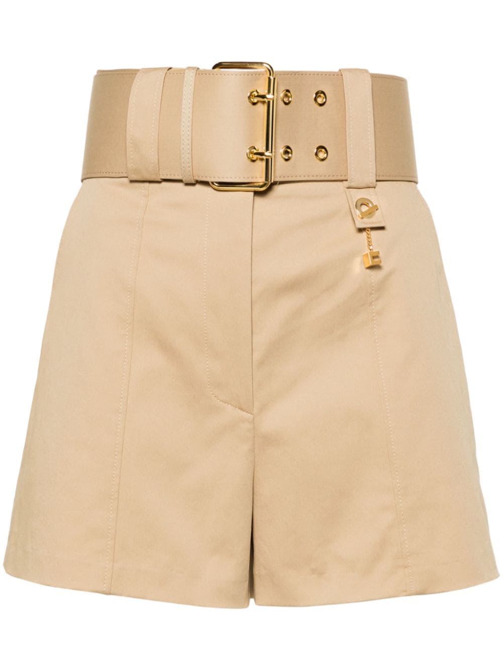 Elisabetta Franchi high-waisted belted mini shorts - Neutrals von Elisabetta Franchi