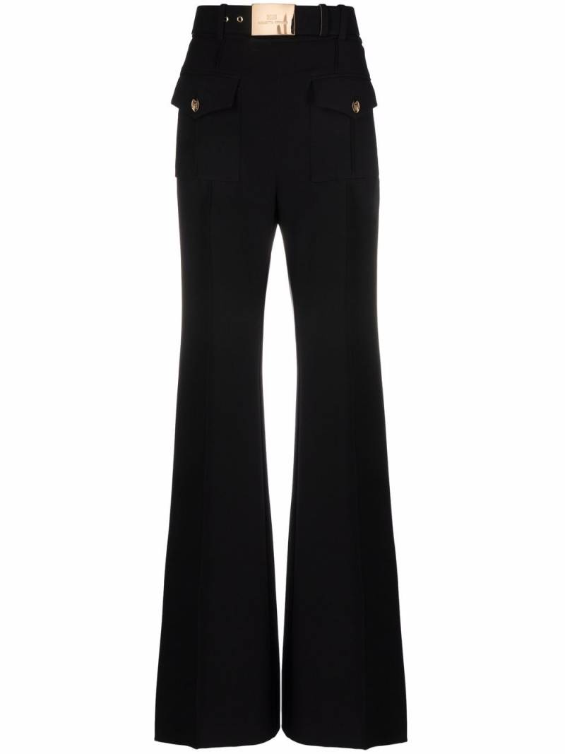 Elisabetta Franchi high-waisted flared trousers - Black von Elisabetta Franchi