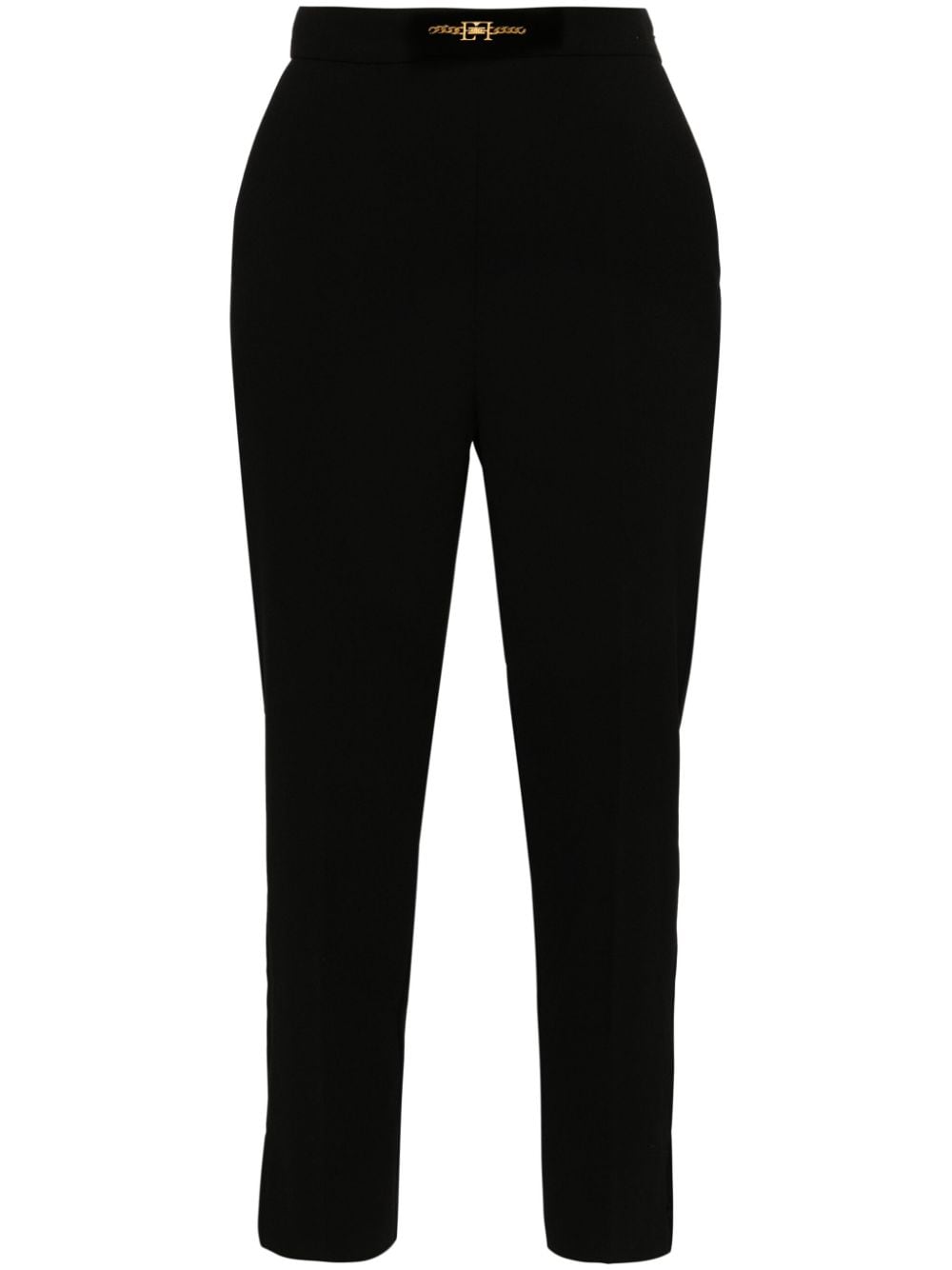 Elisabetta Franchi horsebit-detail cropped trousers - Black von Elisabetta Franchi