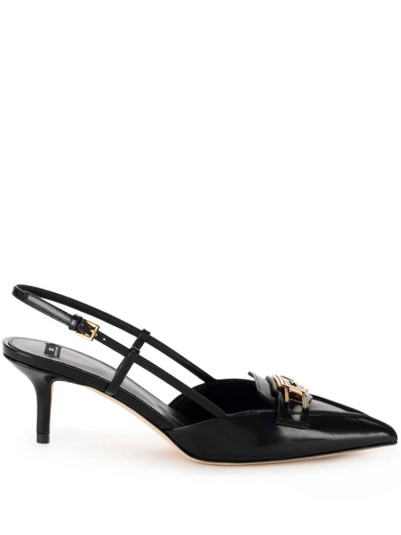 Elisabetta Franchi horsebit leather slingback pumps - Black von Elisabetta Franchi