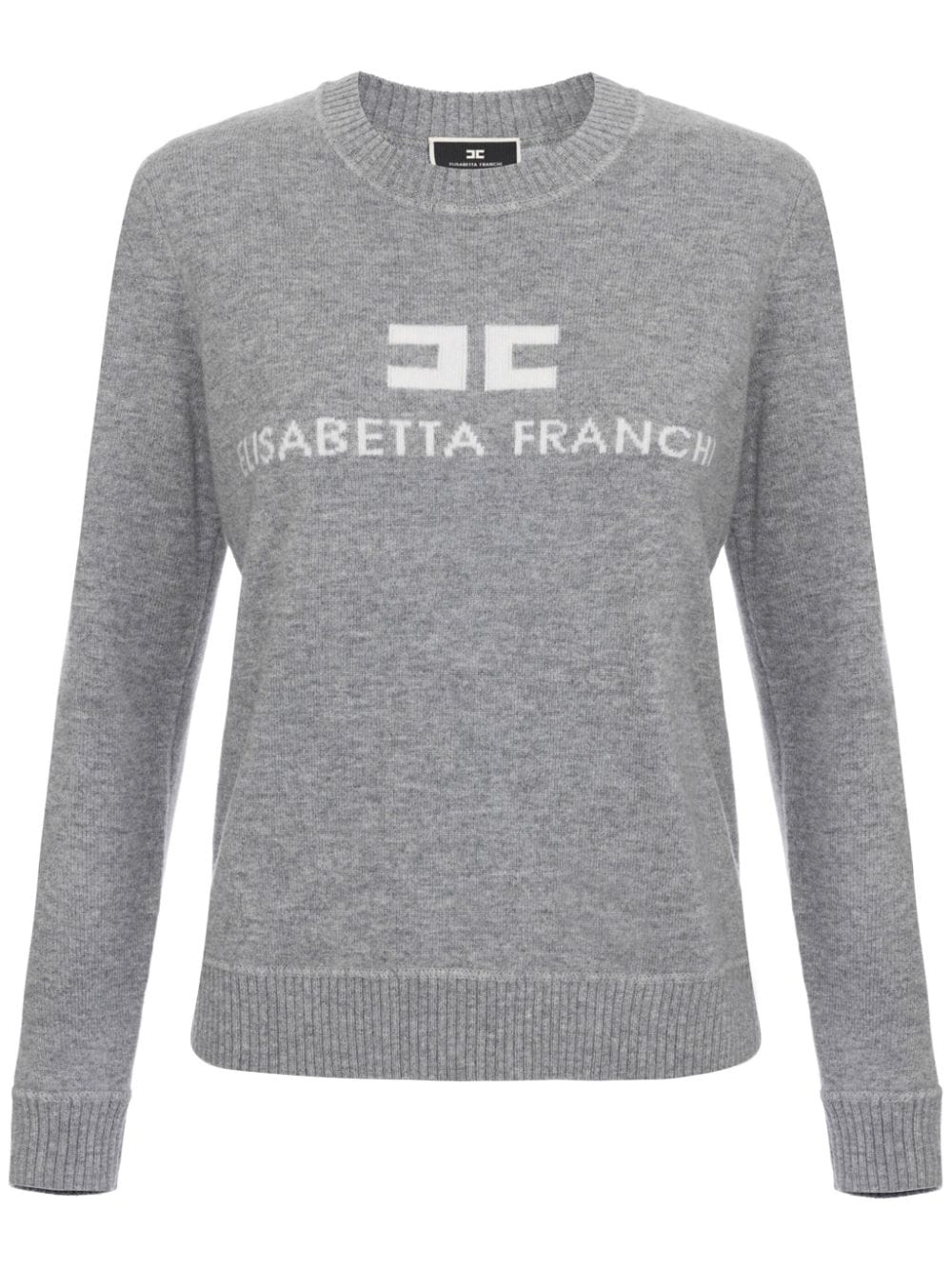 Elisabetta Franchi intarsia-knit logo jumper - Grey von Elisabetta Franchi