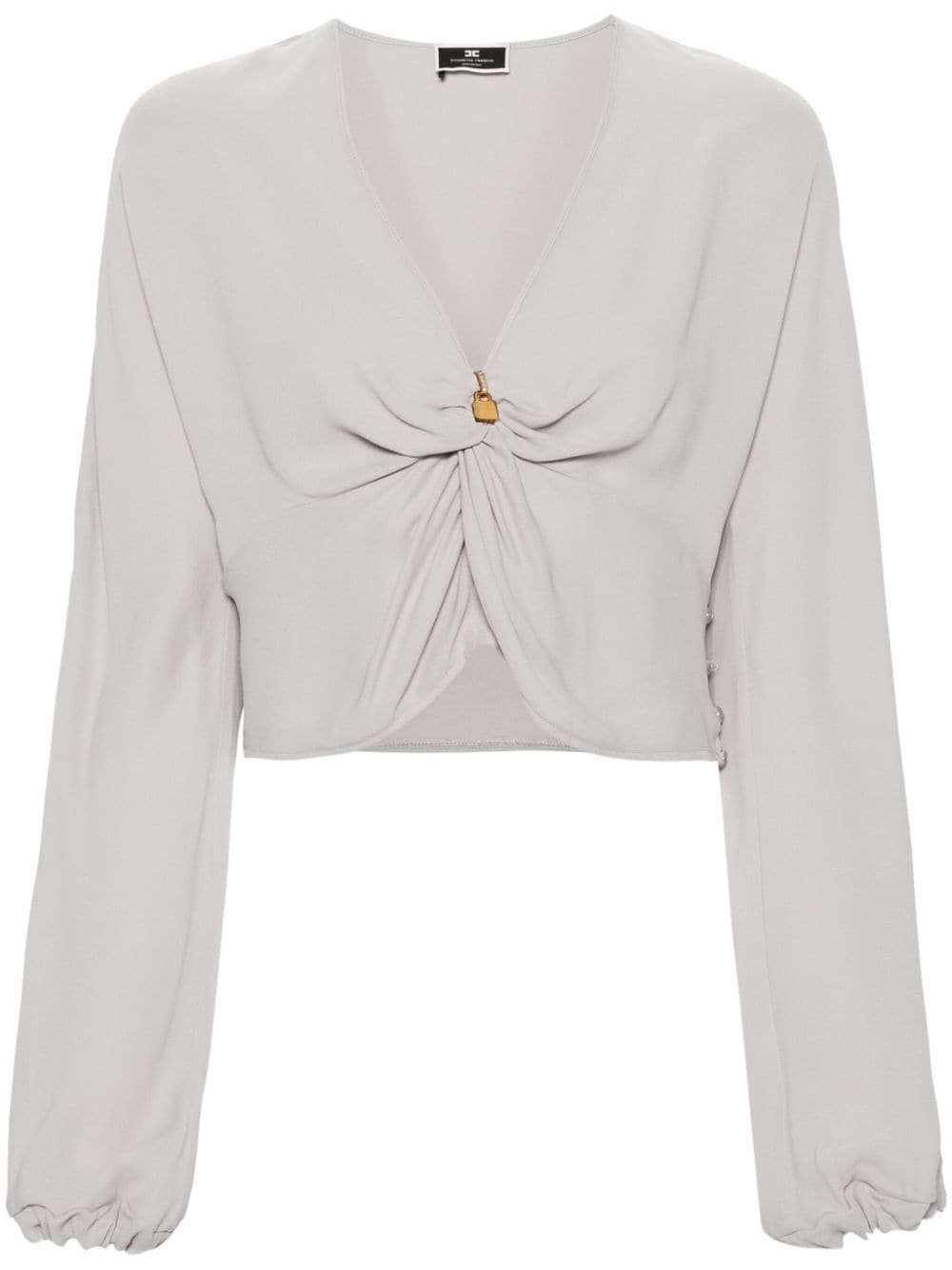 Elisabetta Franchi knot-detail crepe blouse - Grey von Elisabetta Franchi