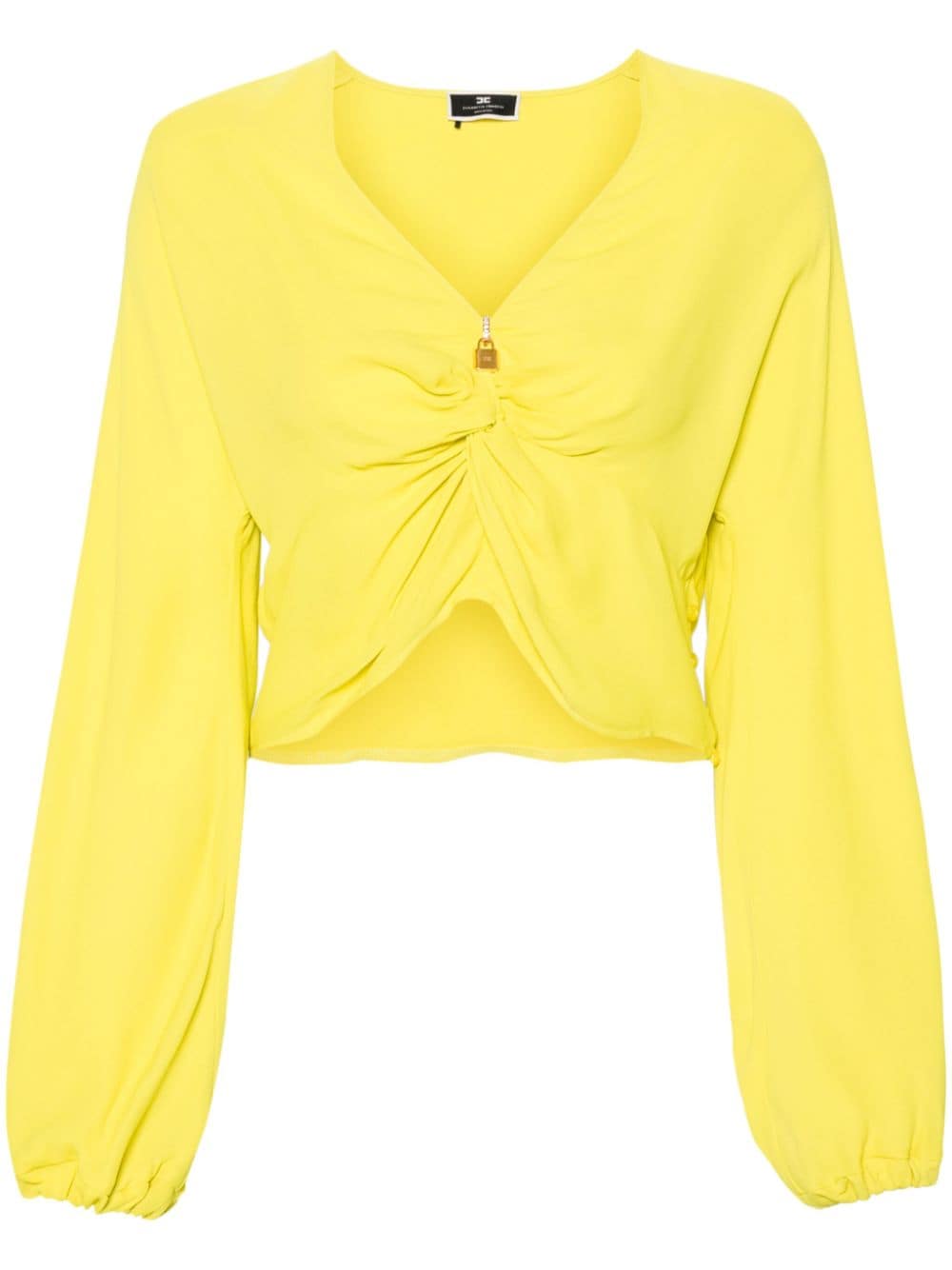 Elisabetta Franchi knot-detail crepe blouse - Yellow von Elisabetta Franchi