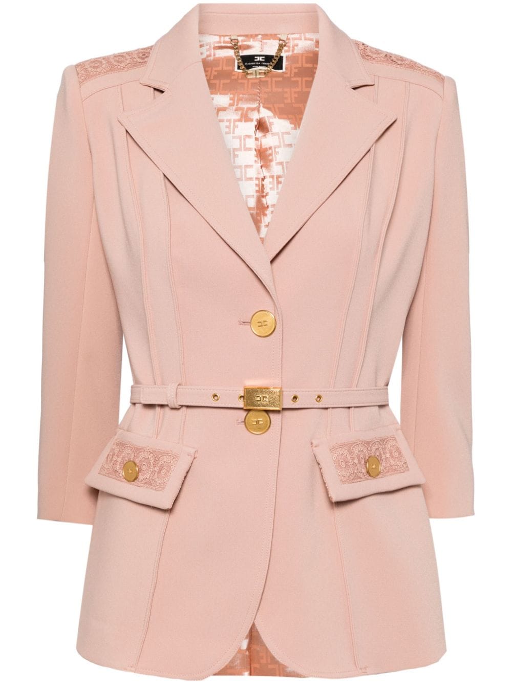 Elisabetta Franchi lace-detailing single-breasted blazer - Pink von Elisabetta Franchi