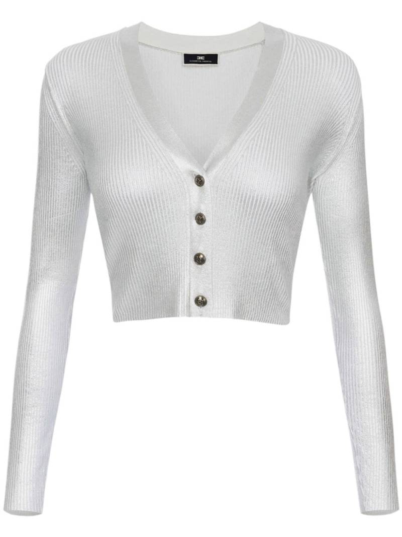 Elisabetta Franchi laminated cropped cardigan - Grey von Elisabetta Franchi