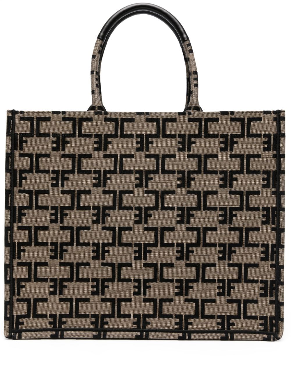 Elisabetta Franchi large monogram-jacquard tote bag - Neutrals von Elisabetta Franchi