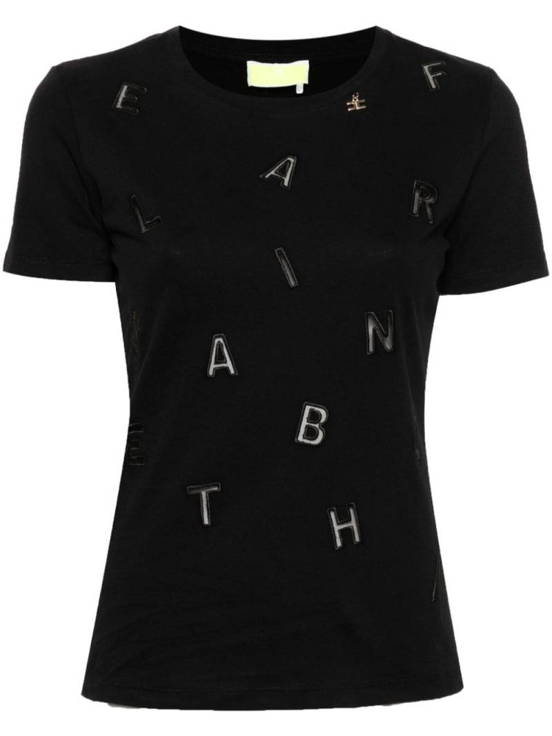 Elisabetta Franchi lettering-embroidery T-shirt - Black von Elisabetta Franchi