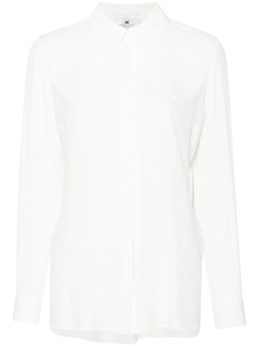 Elisabetta Franchi lettering jacquard blouse - White von Elisabetta Franchi