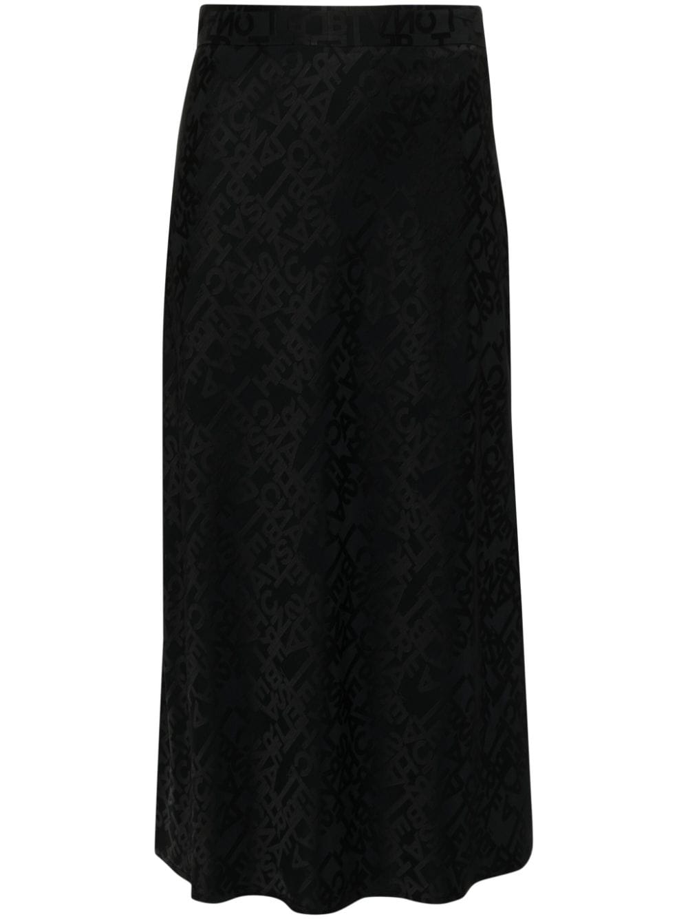 Elisabetta Franchi lettering jacquard midi skirt - Black von Elisabetta Franchi