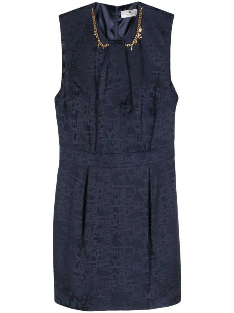 Elisabetta Franchi lettering jacquard mini dress - Blue von Elisabetta Franchi