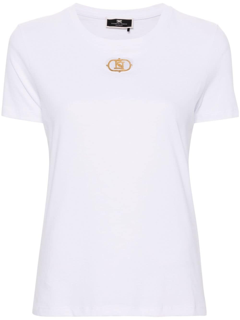 Elisabetta Franchi logo-appliqué cotton T-shirt - White von Elisabetta Franchi
