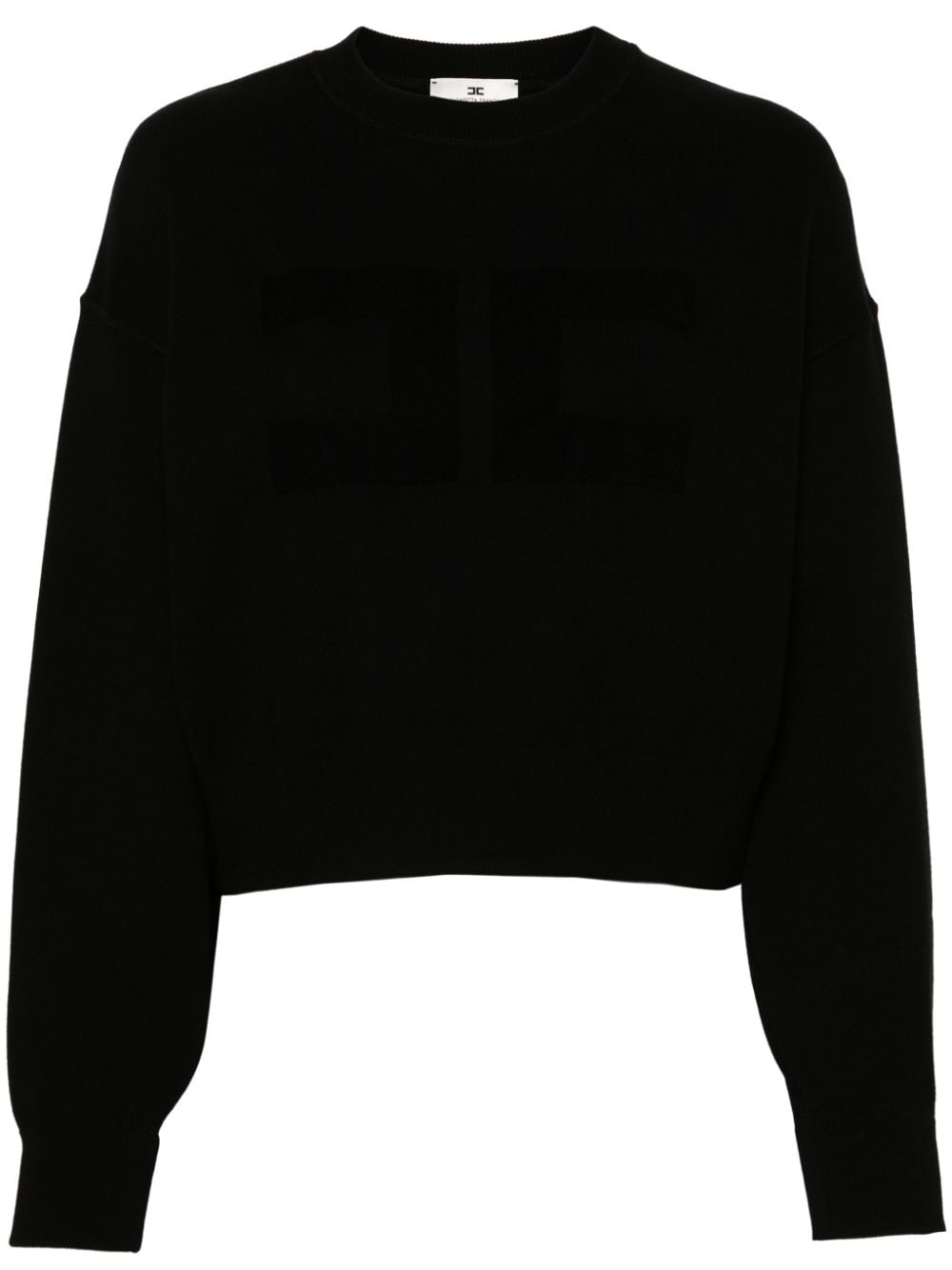 Elisabetta Franchi logo-appliqué crew-neck sweatshirt - Black von Elisabetta Franchi