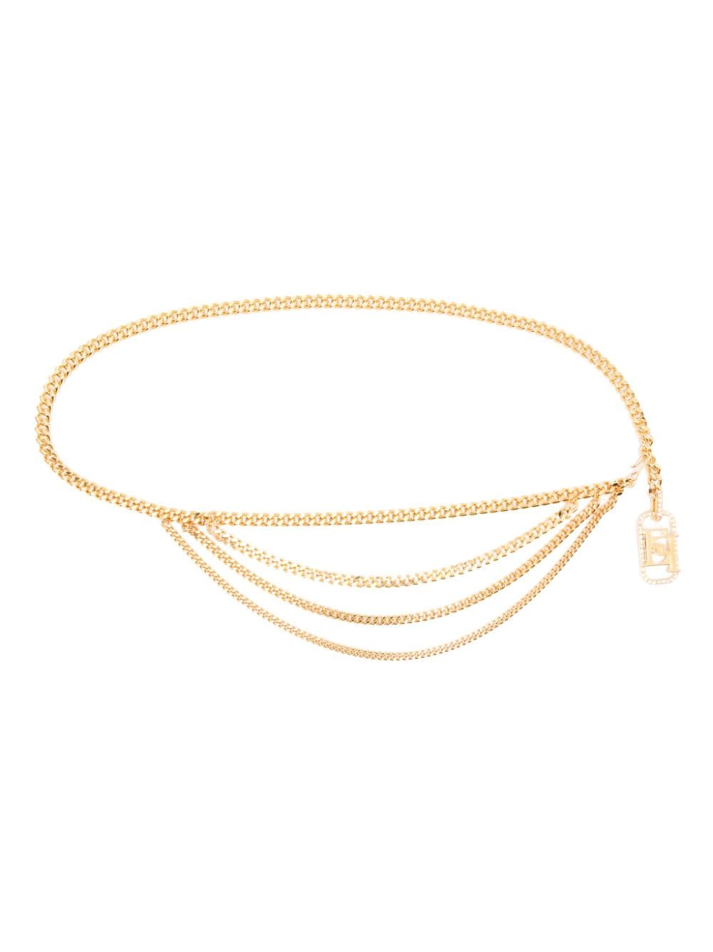 Elisabetta Franchi logo-buckle chain-link belt - Gold von Elisabetta Franchi