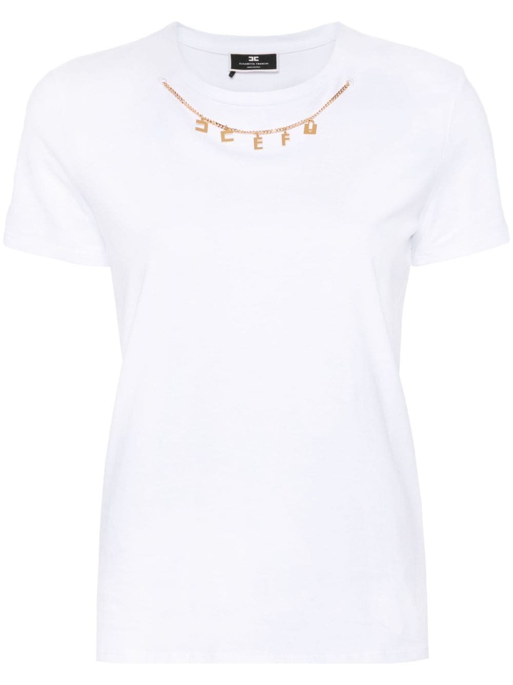 Elisabetta Franchi logo-chains cotton T-shirt - White von Elisabetta Franchi
