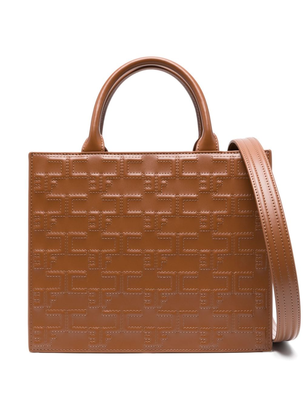 Elisabetta Franchi logo-embossed quilted tote bag - Brown von Elisabetta Franchi