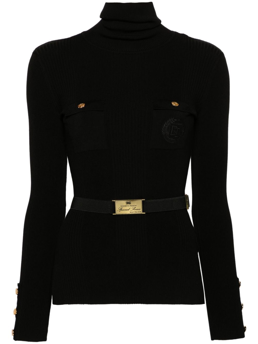 Elisabetta Franchi logo-embroidered jumper - Black von Elisabetta Franchi