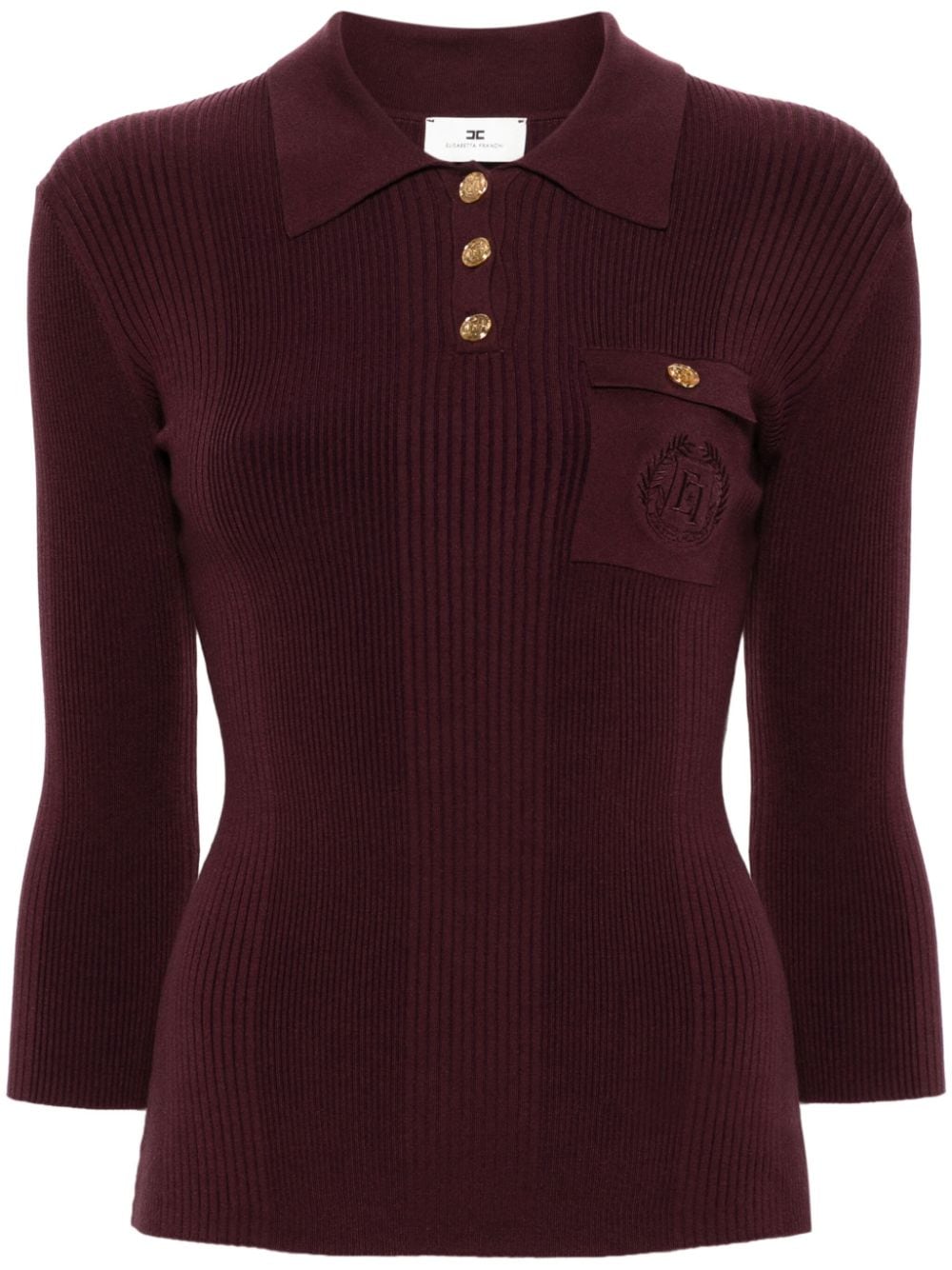 Elisabetta Franchi logo-embroidered top - Purple von Elisabetta Franchi