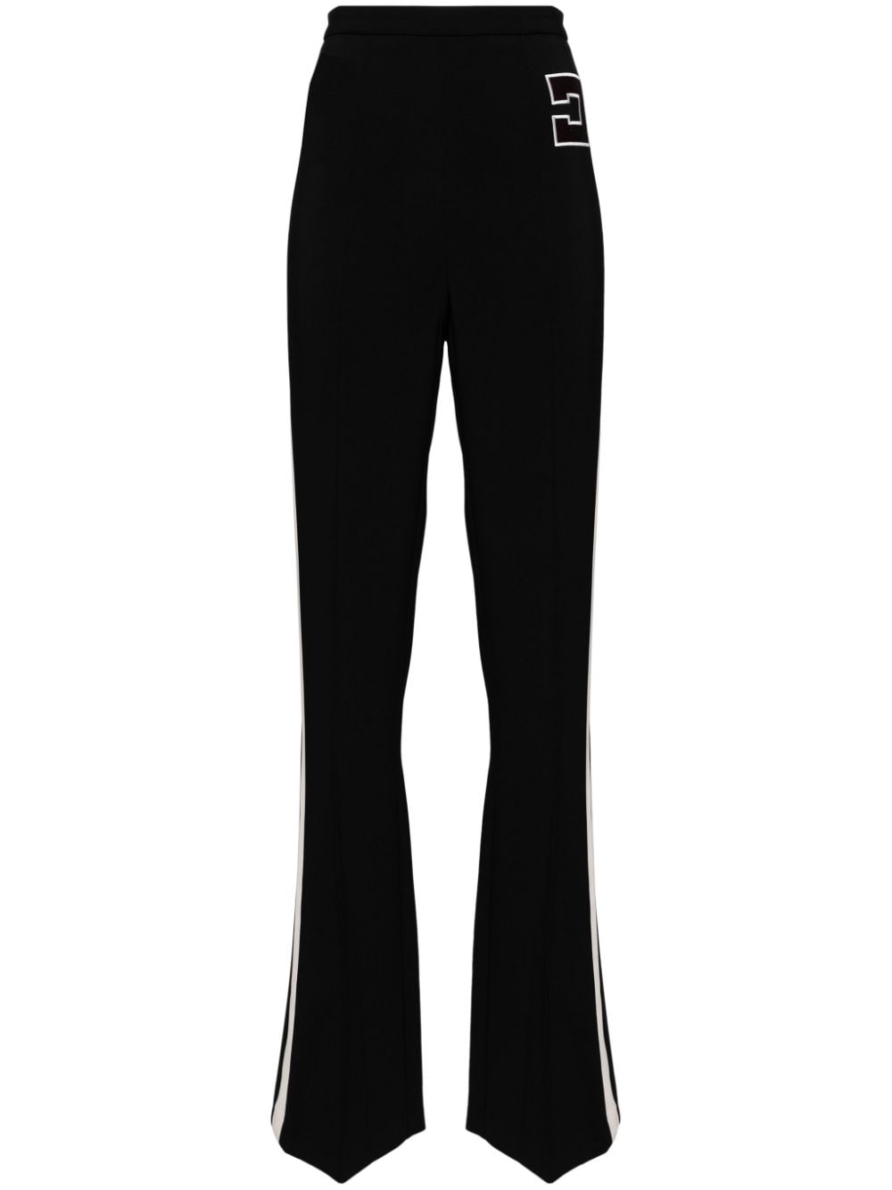 Elisabetta Franchi logo-embroidered flared track pants - Black von Elisabetta Franchi