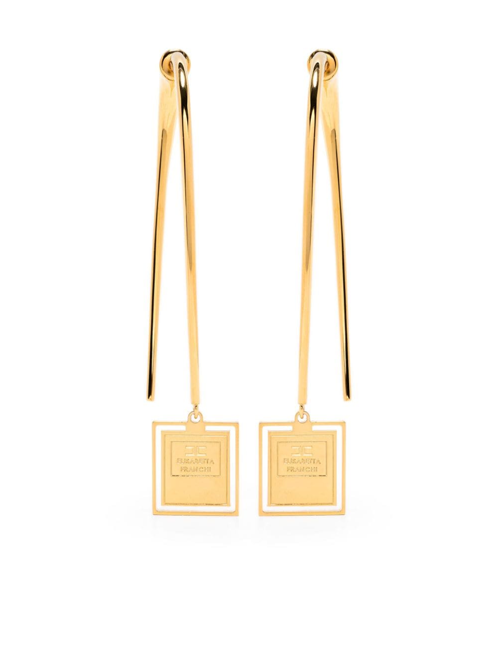 Elisabetta Franchi logo-engraved earrings - Gold von Elisabetta Franchi