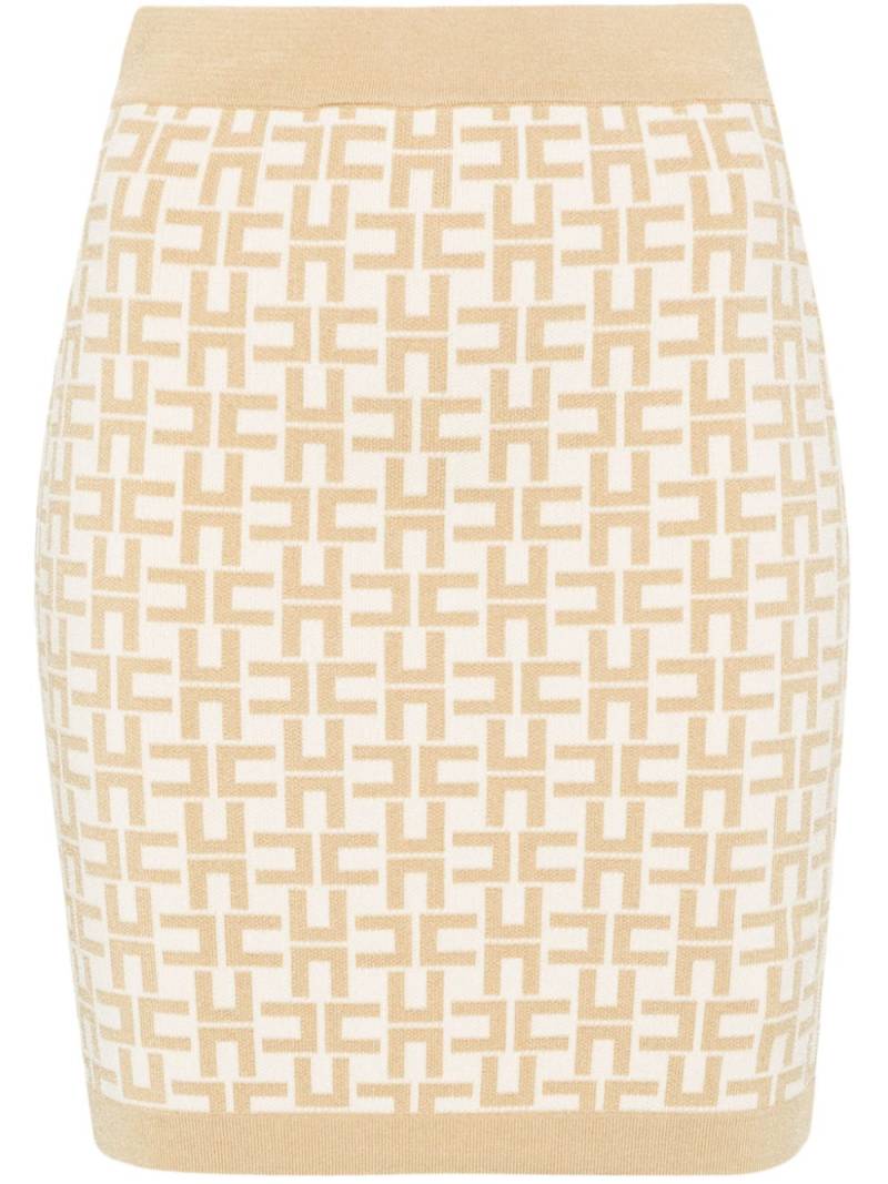 Elisabetta Franchi logo-jacquard mini skirt - Neutrals von Elisabetta Franchi