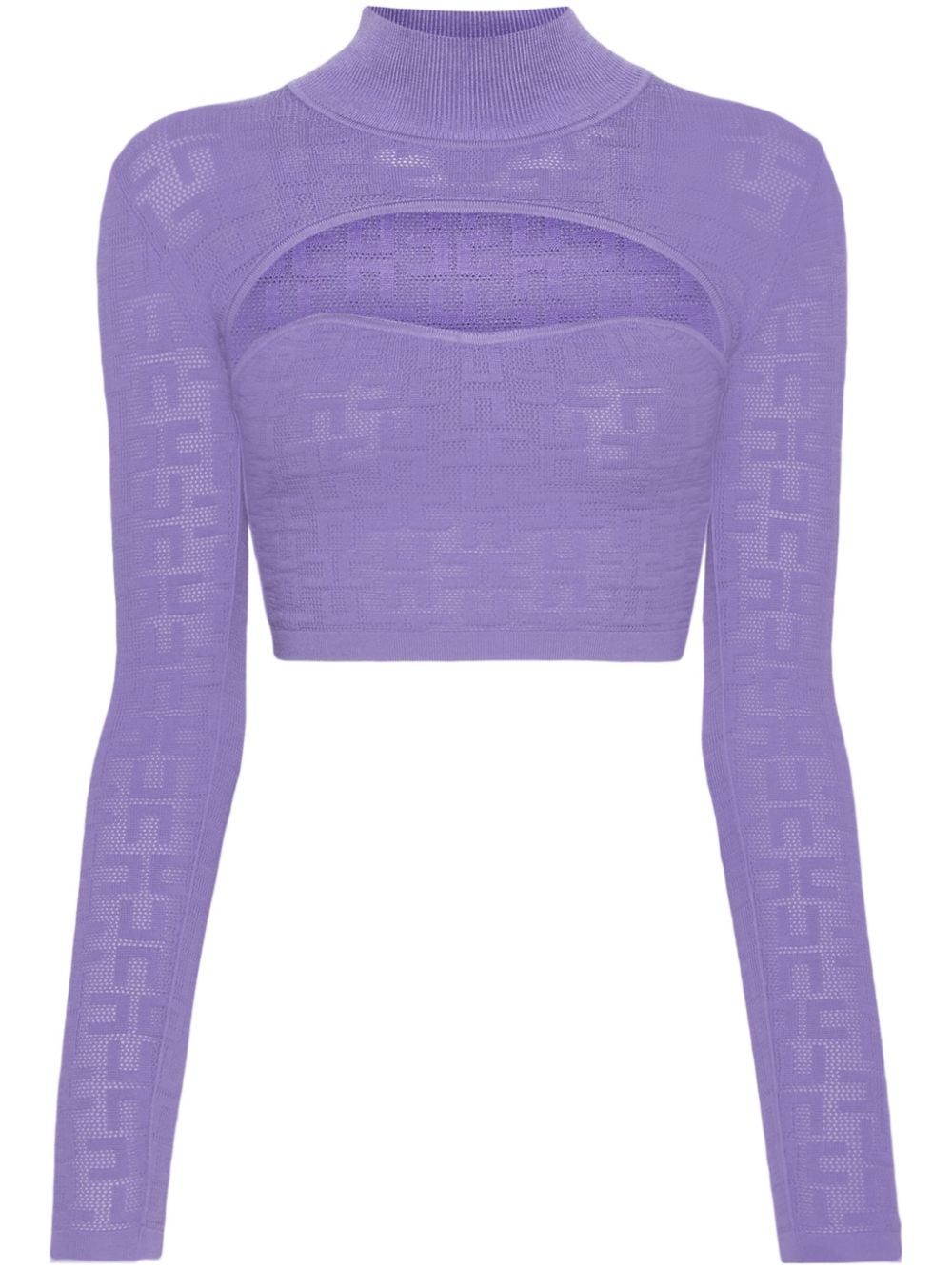 Elisabetta Franchi logo-jacquard knitted top - Purple von Elisabetta Franchi