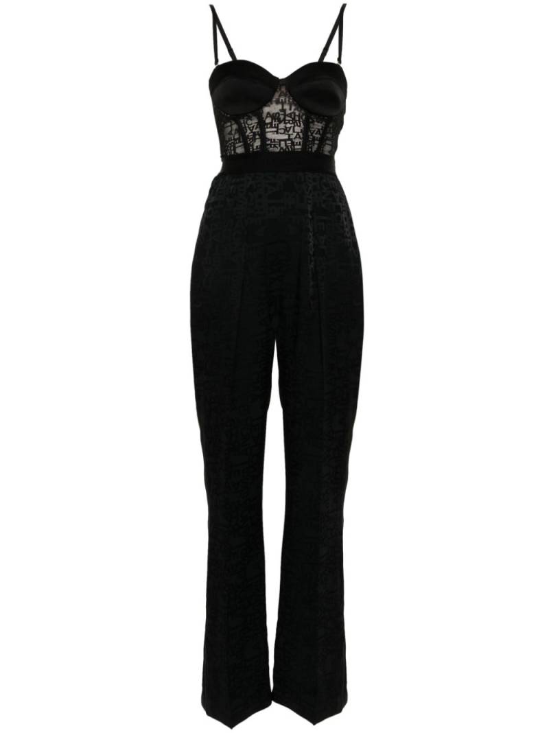 Elisabetta Franchi logo-jacquard pleated jumpsuit - Black von Elisabetta Franchi