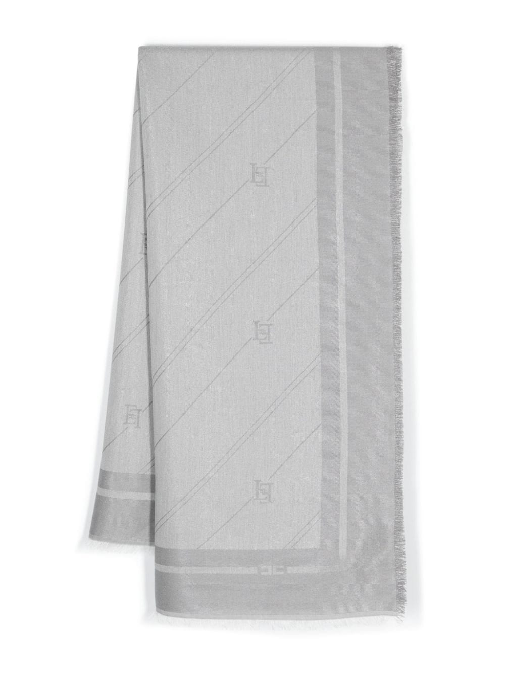 Elisabetta Franchi logo-jacquard striped scarf - Grey von Elisabetta Franchi