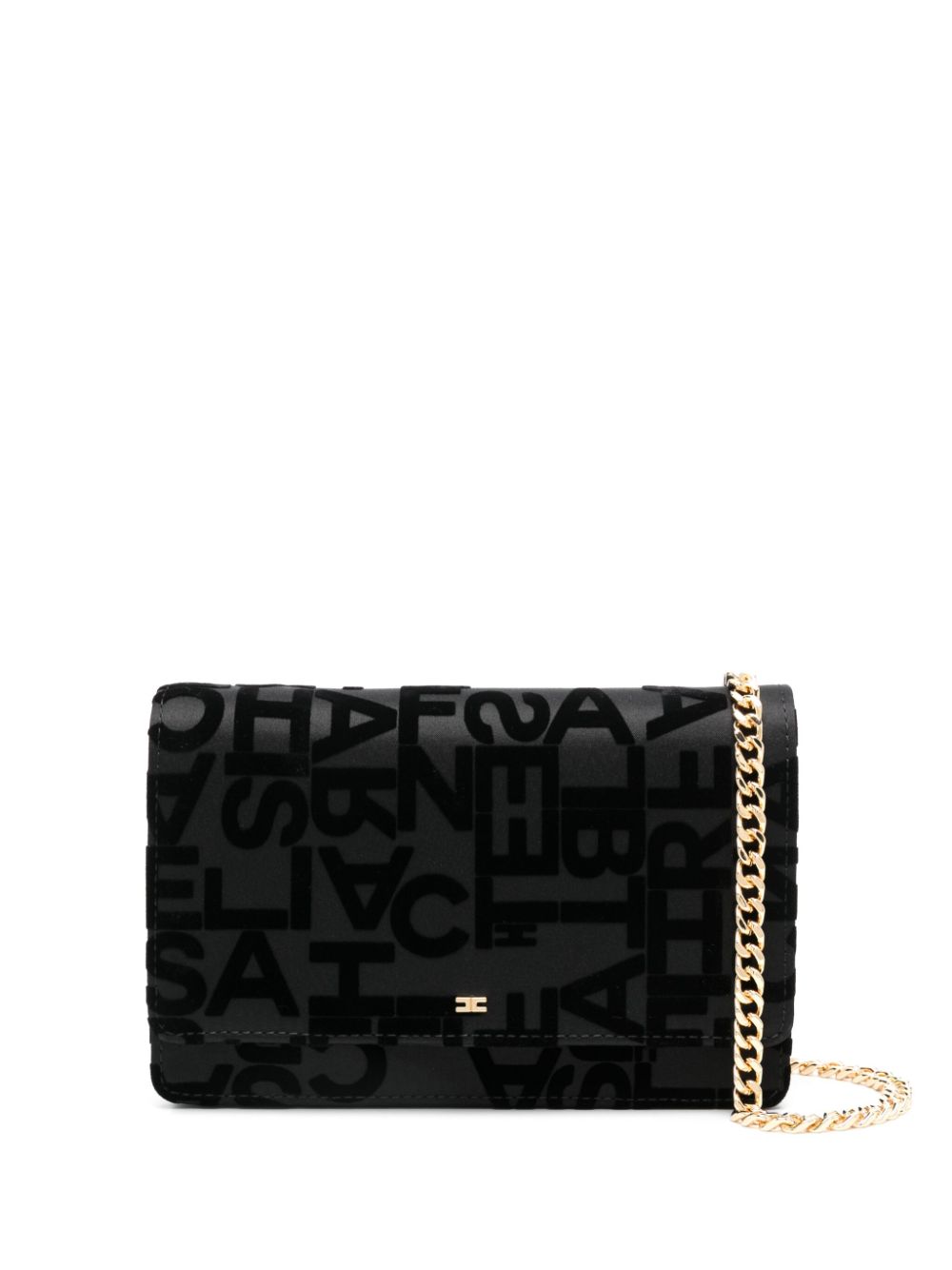 Elisabetta Franchi logo-lettering clutch bag - Black von Elisabetta Franchi