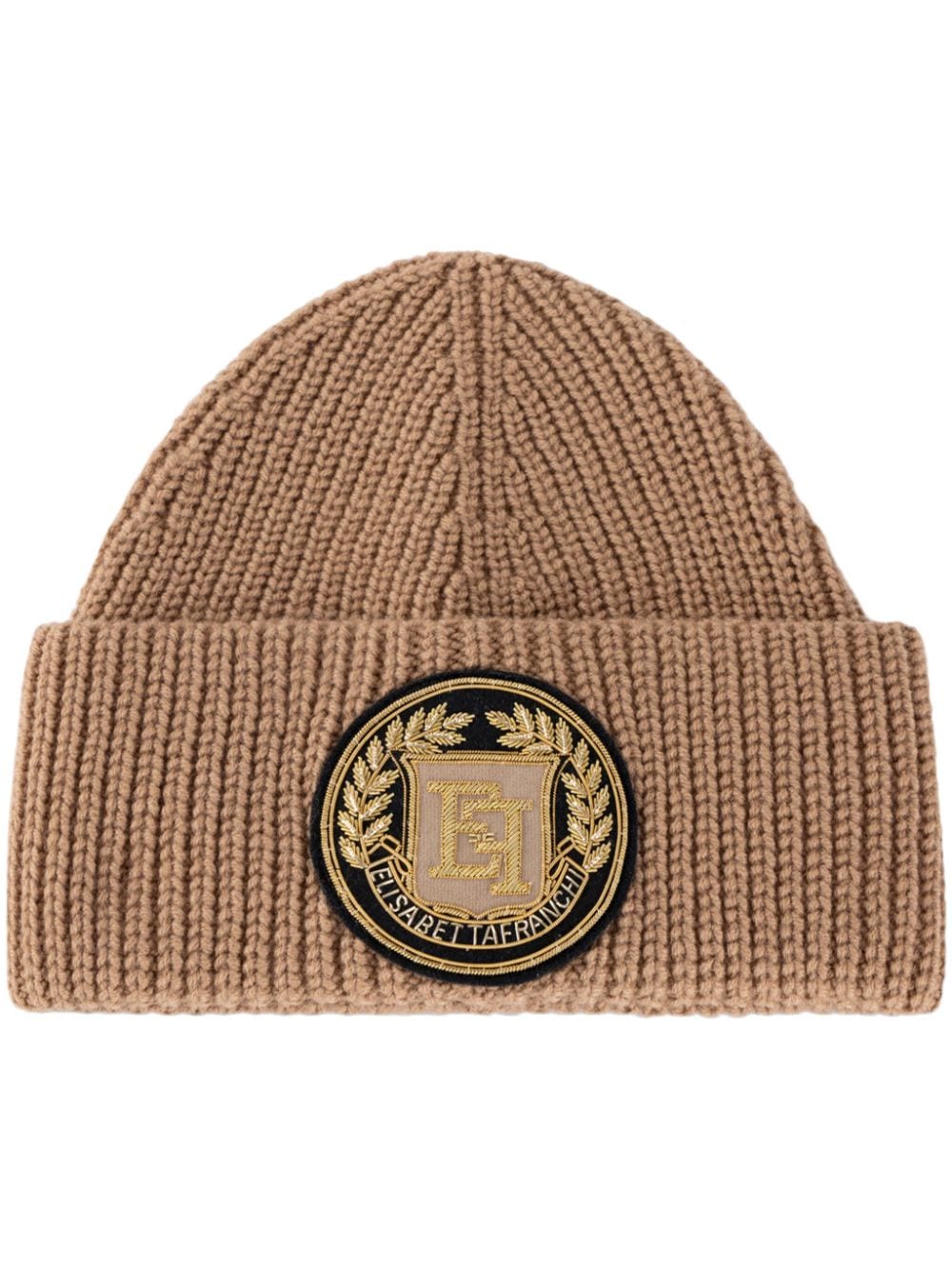 Elisabetta Franchi logo patch beanie - Brown von Elisabetta Franchi