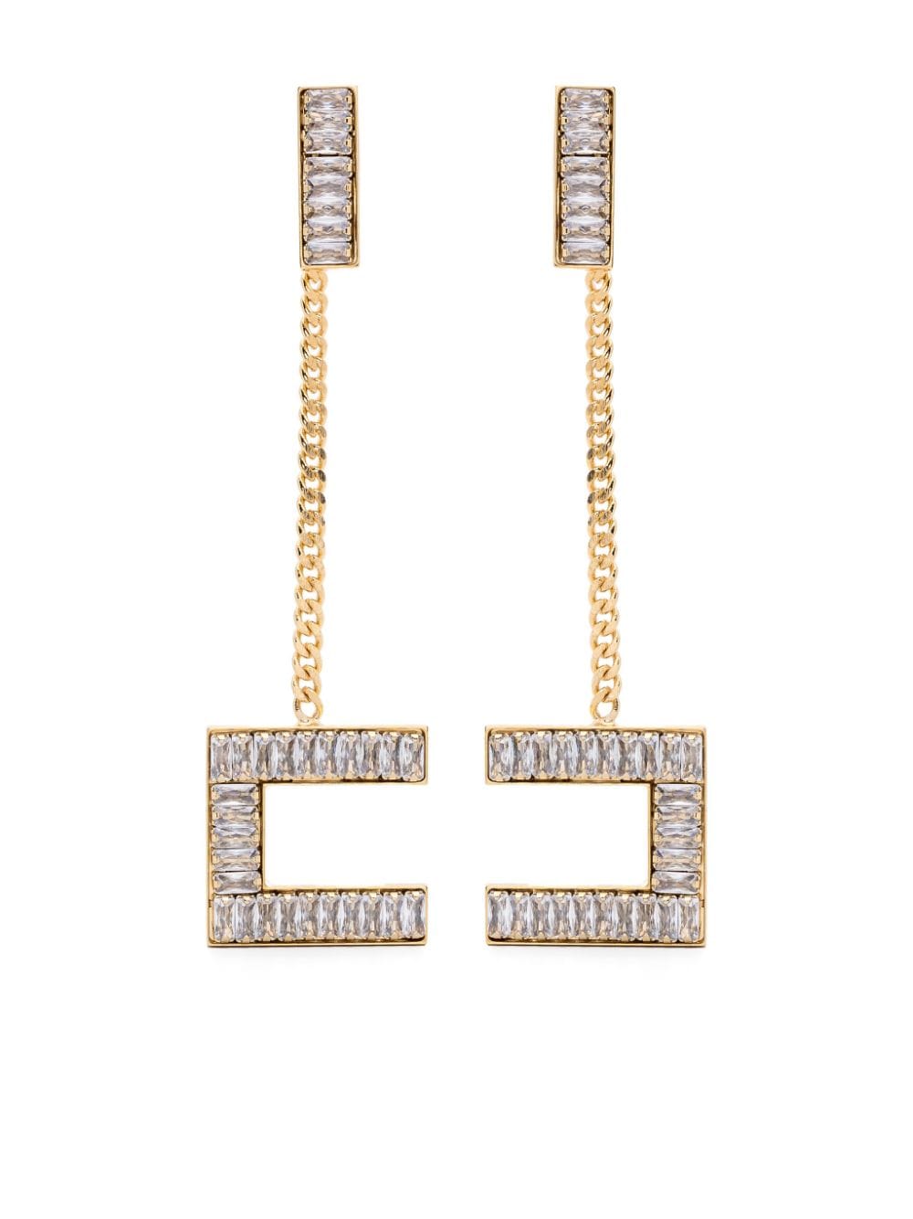 Elisabetta Franchi logo-pendants drop earrings - Gold von Elisabetta Franchi