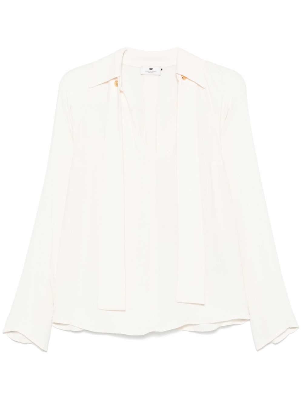 Elisabetta Franchi logo-plaque blouse - Neutrals von Elisabetta Franchi