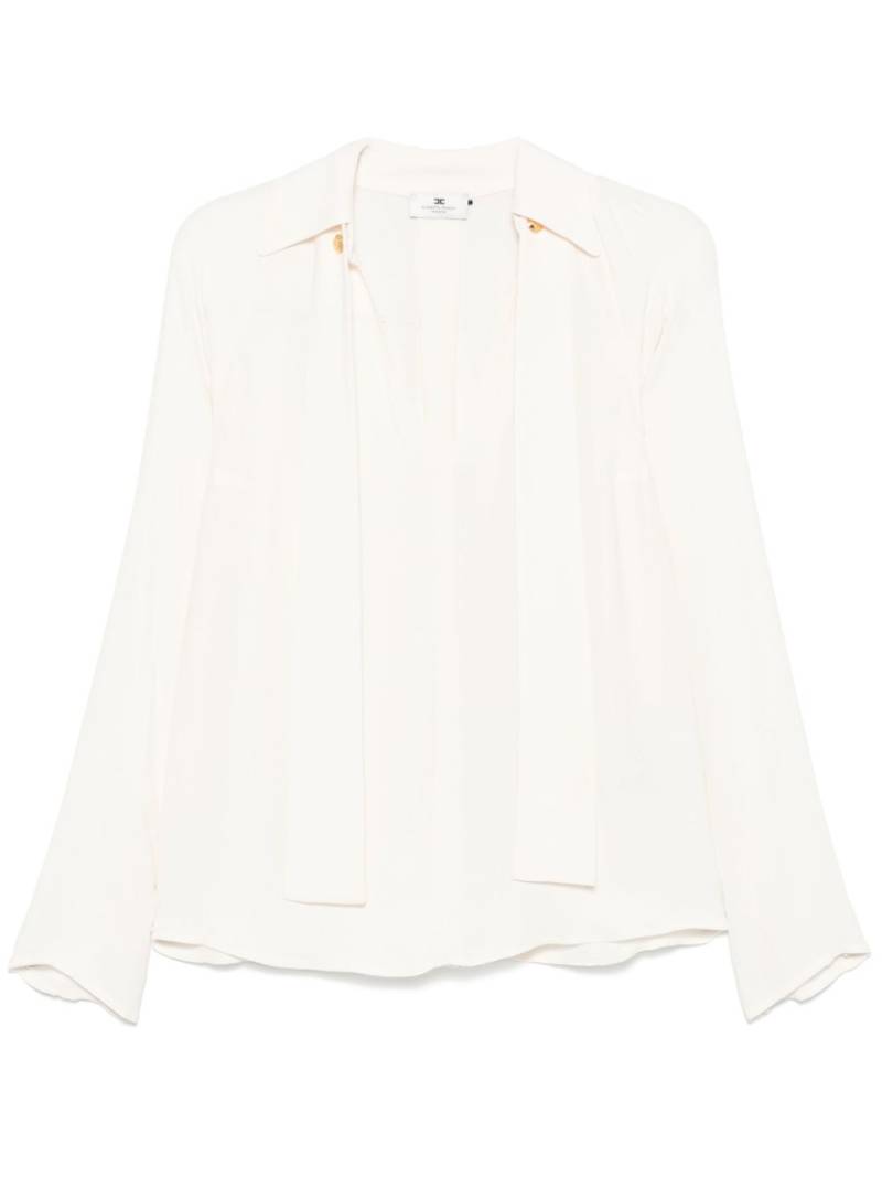 Elisabetta Franchi logo-plaque blouse - Neutrals von Elisabetta Franchi