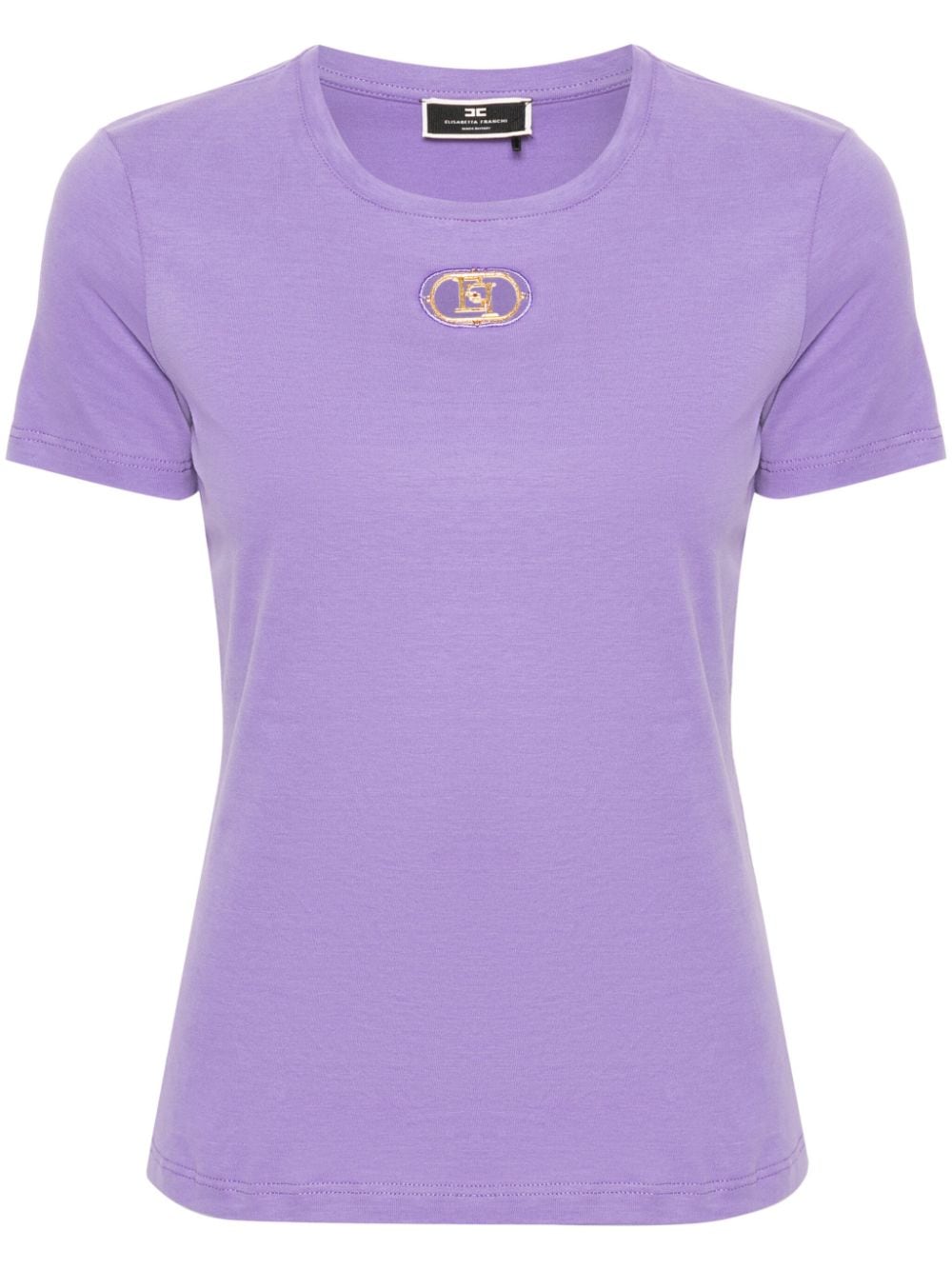 Elisabetta Franchi logo-plaque cotton T-shirt - Purple von Elisabetta Franchi