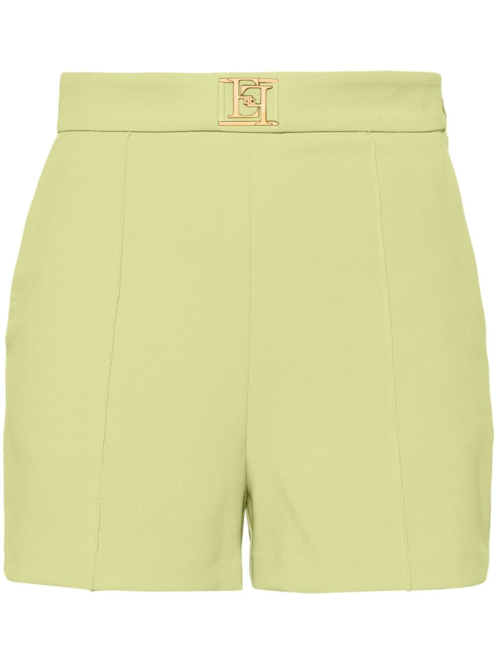 Elisabetta Franchi logo-plaque crepe shorts - Green von Elisabetta Franchi