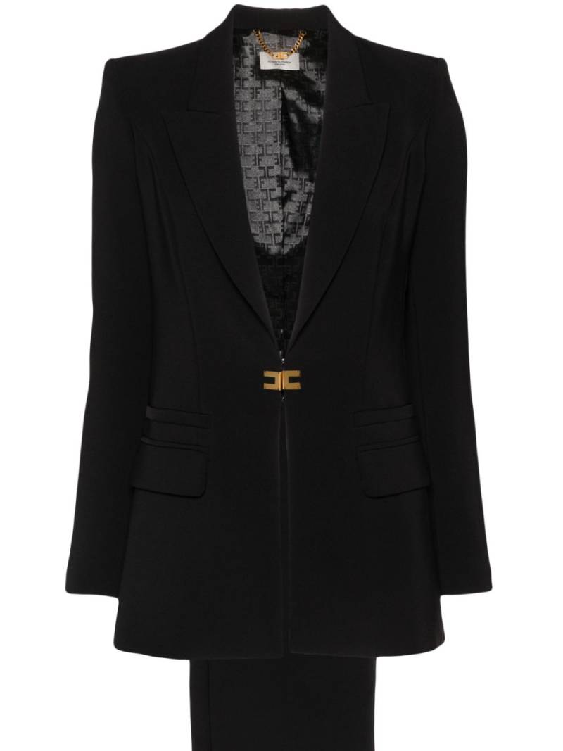 Elisabetta Franchi logo-plaque crepe suit - Black von Elisabetta Franchi