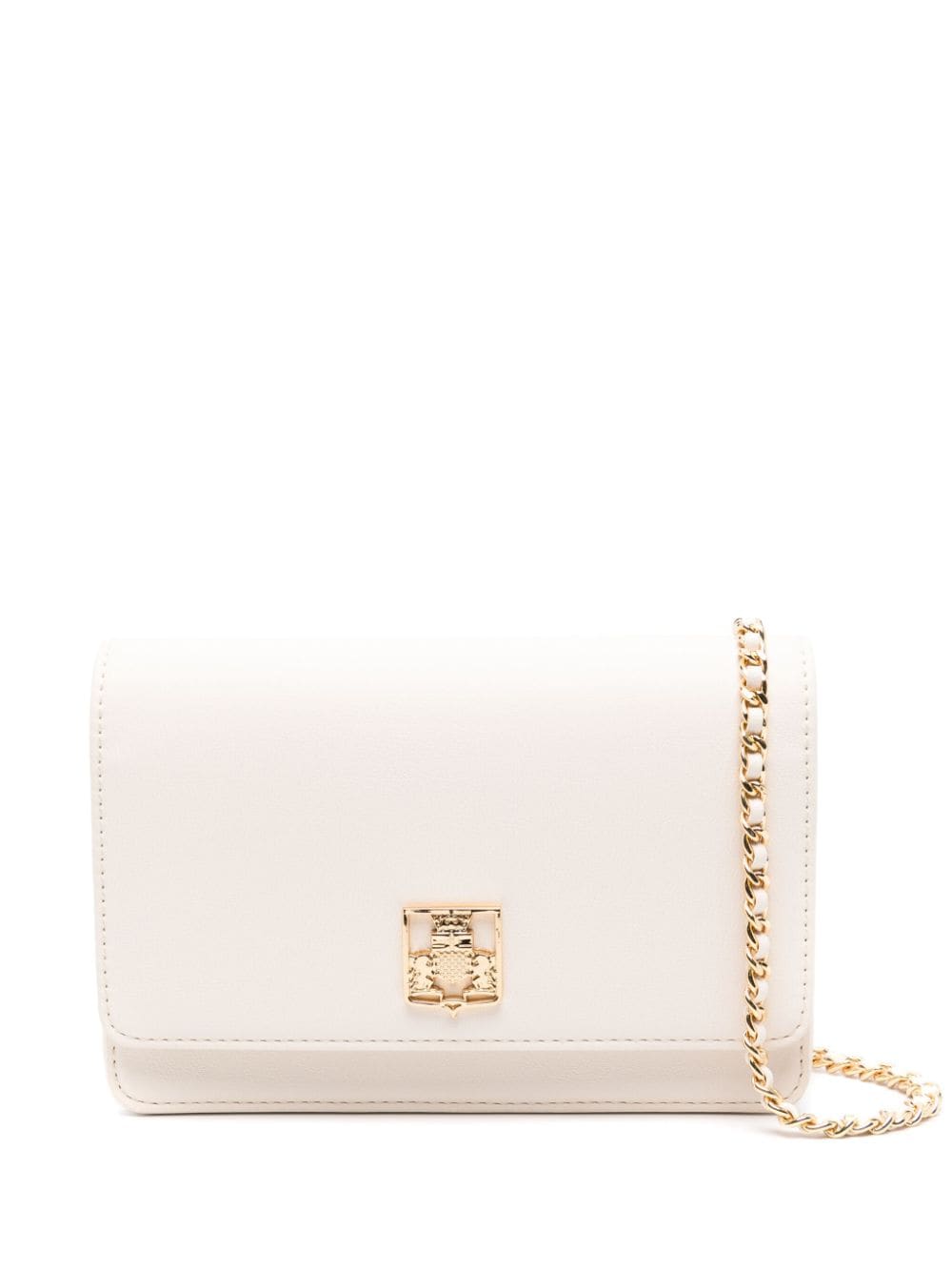 Elisabetta Franchi logo-plaque crossbody bag - Neutrals von Elisabetta Franchi