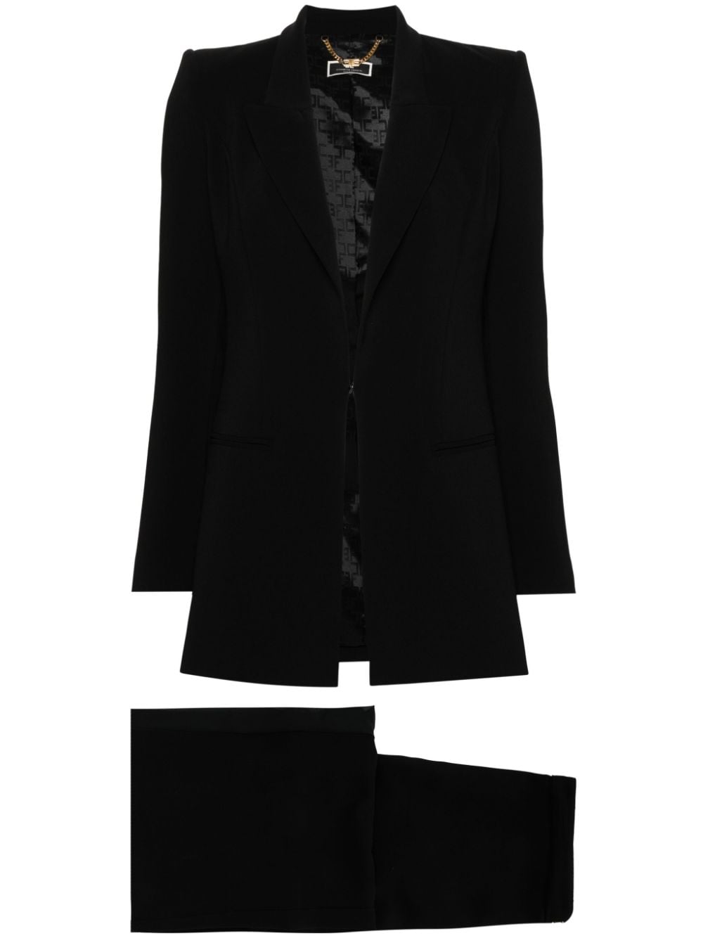 Elisabetta Franchi logo-plaque flared suit - Black von Elisabetta Franchi