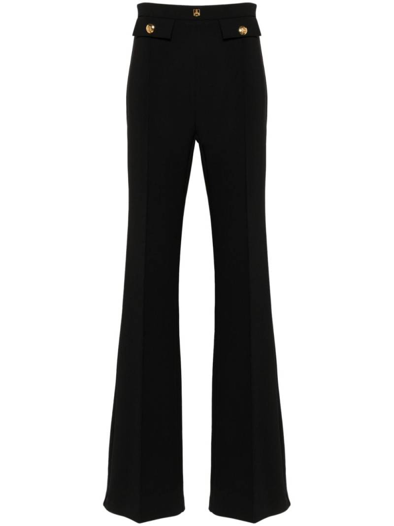 Elisabetta Franchi logo-plaque flared trousers - Black von Elisabetta Franchi