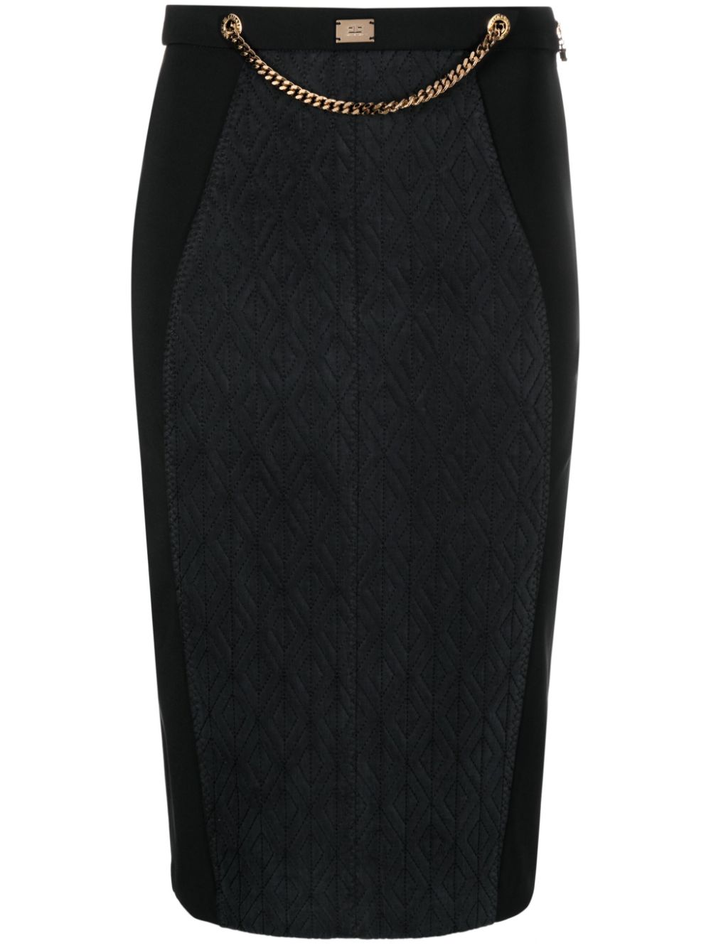 Elisabetta Franchi logo-plaque high-waisted skirt - Black von Elisabetta Franchi