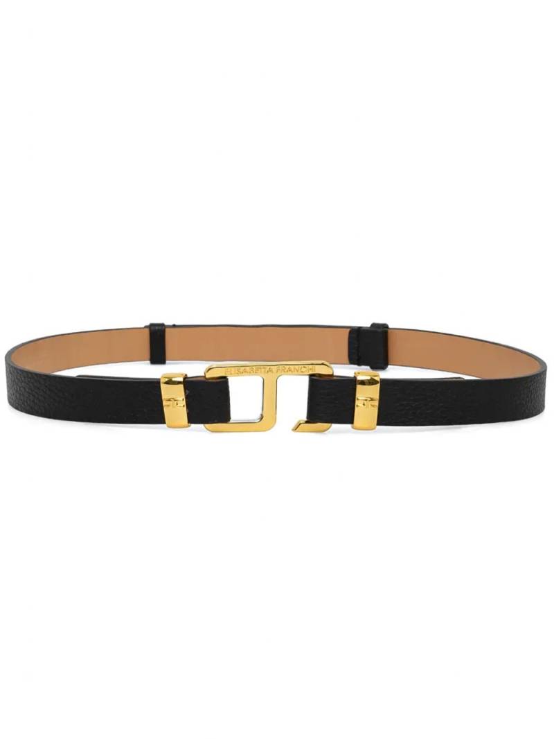 Elisabetta Franchi logo-plaque leather belt - Black von Elisabetta Franchi