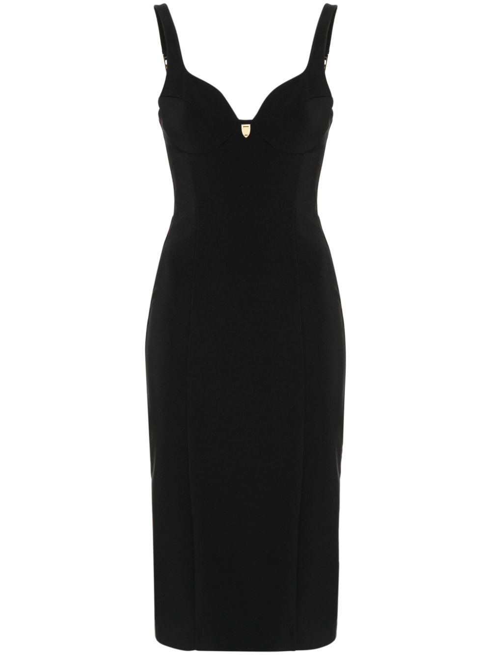 Elisabetta Franchi logo-plaque midi dress - Black von Elisabetta Franchi