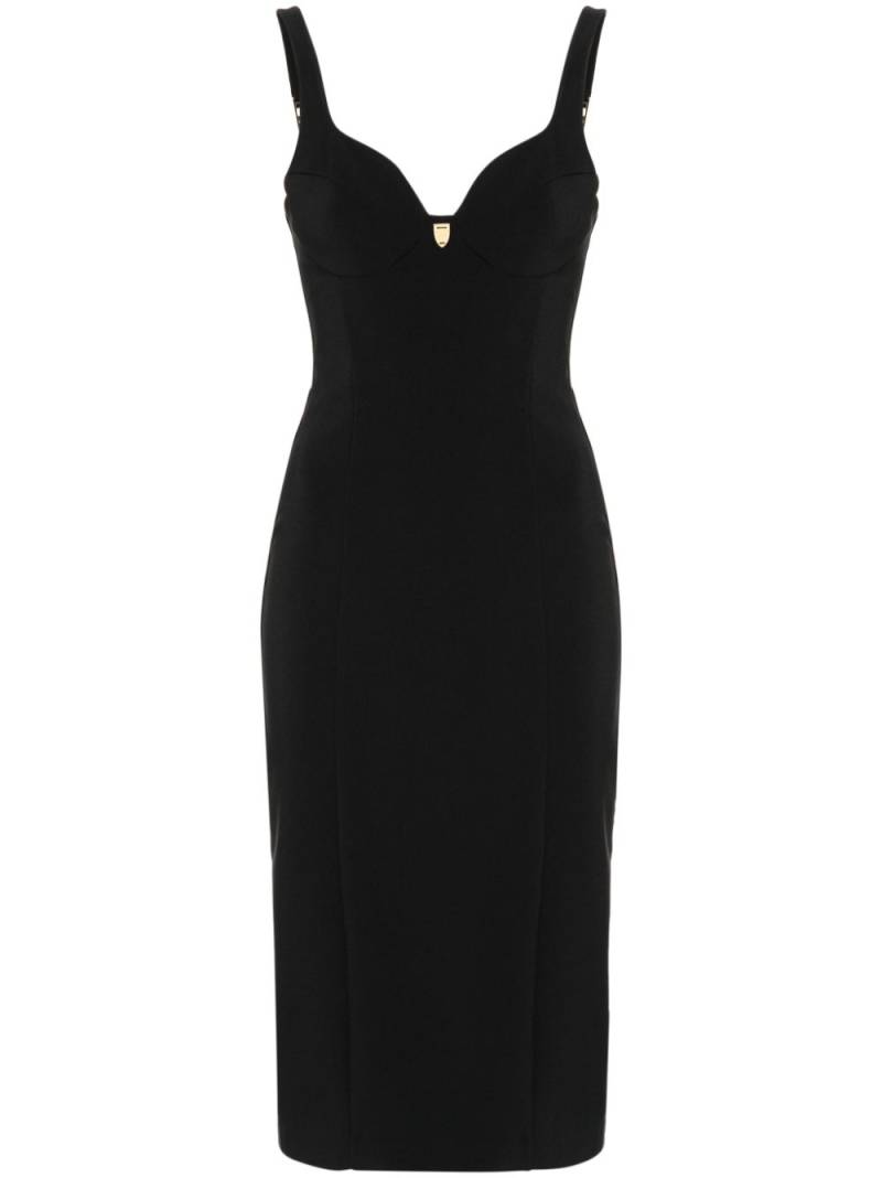 Elisabetta Franchi logo-plaque midi dress - Black von Elisabetta Franchi