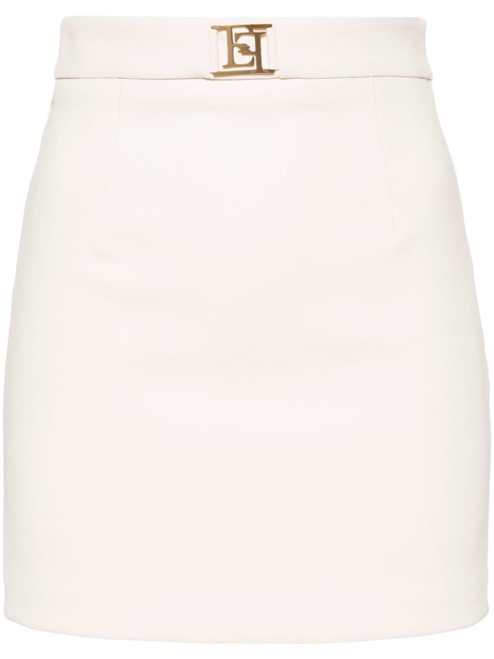 Elisabetta Franchi logo-plaque mini skirt - Neutrals von Elisabetta Franchi