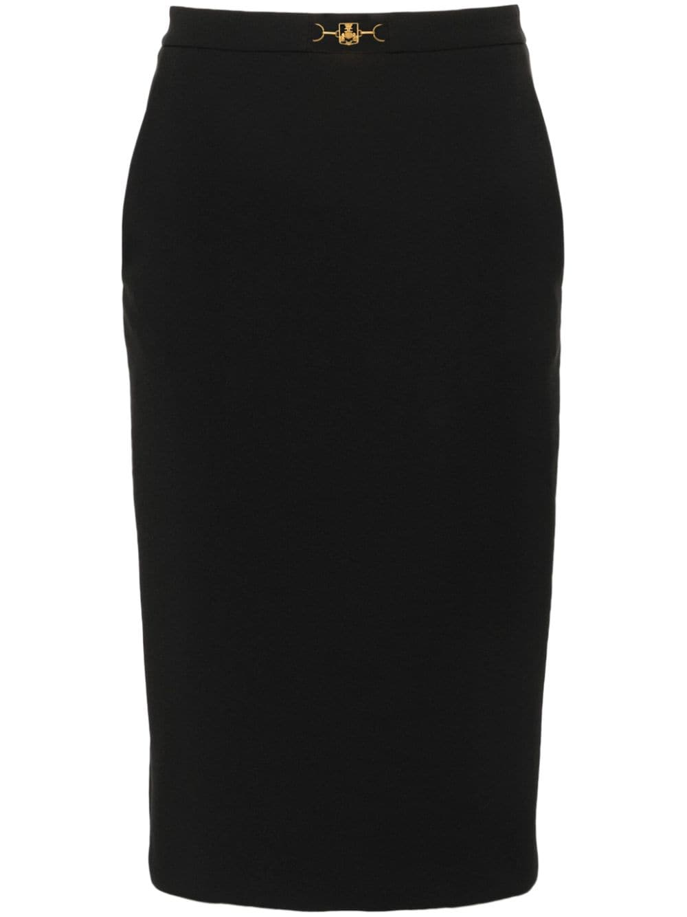 Elisabetta Franchi logo-plaque pencil midi skirt - Black von Elisabetta Franchi