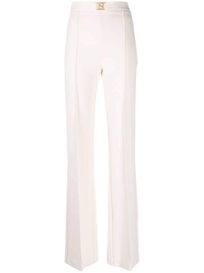 Elisabetta Franchi logo-embellished flared trousers - Neutrals von Elisabetta Franchi