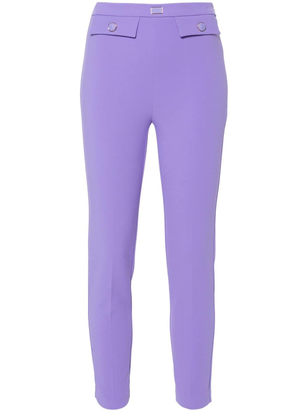 Elisabetta Franchi logo-plaque straight-leg trousers - Purple von Elisabetta Franchi