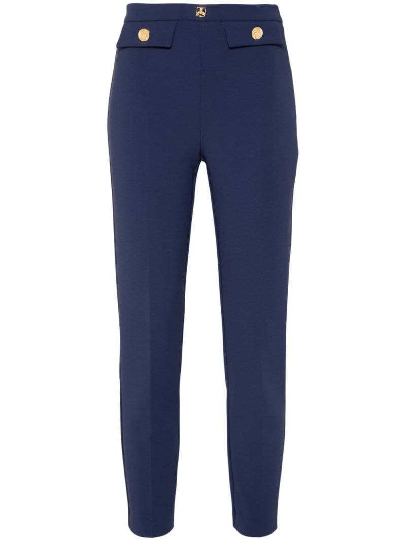 Elisabetta Franchi logo-plaque straight trousers - Blue von Elisabetta Franchi