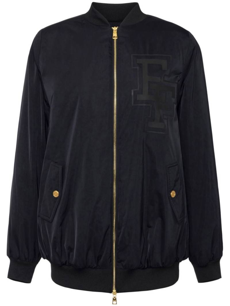 Elisabetta Franchi logo-print bomber jacket - Black von Elisabetta Franchi