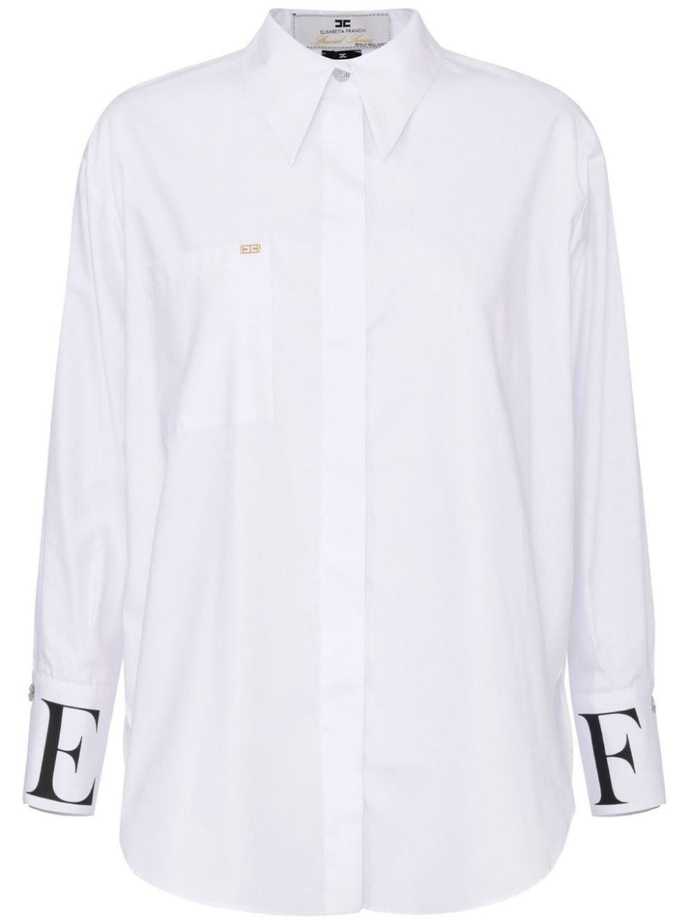 Elisabetta Franchi logo-print cotton shirt - White von Elisabetta Franchi